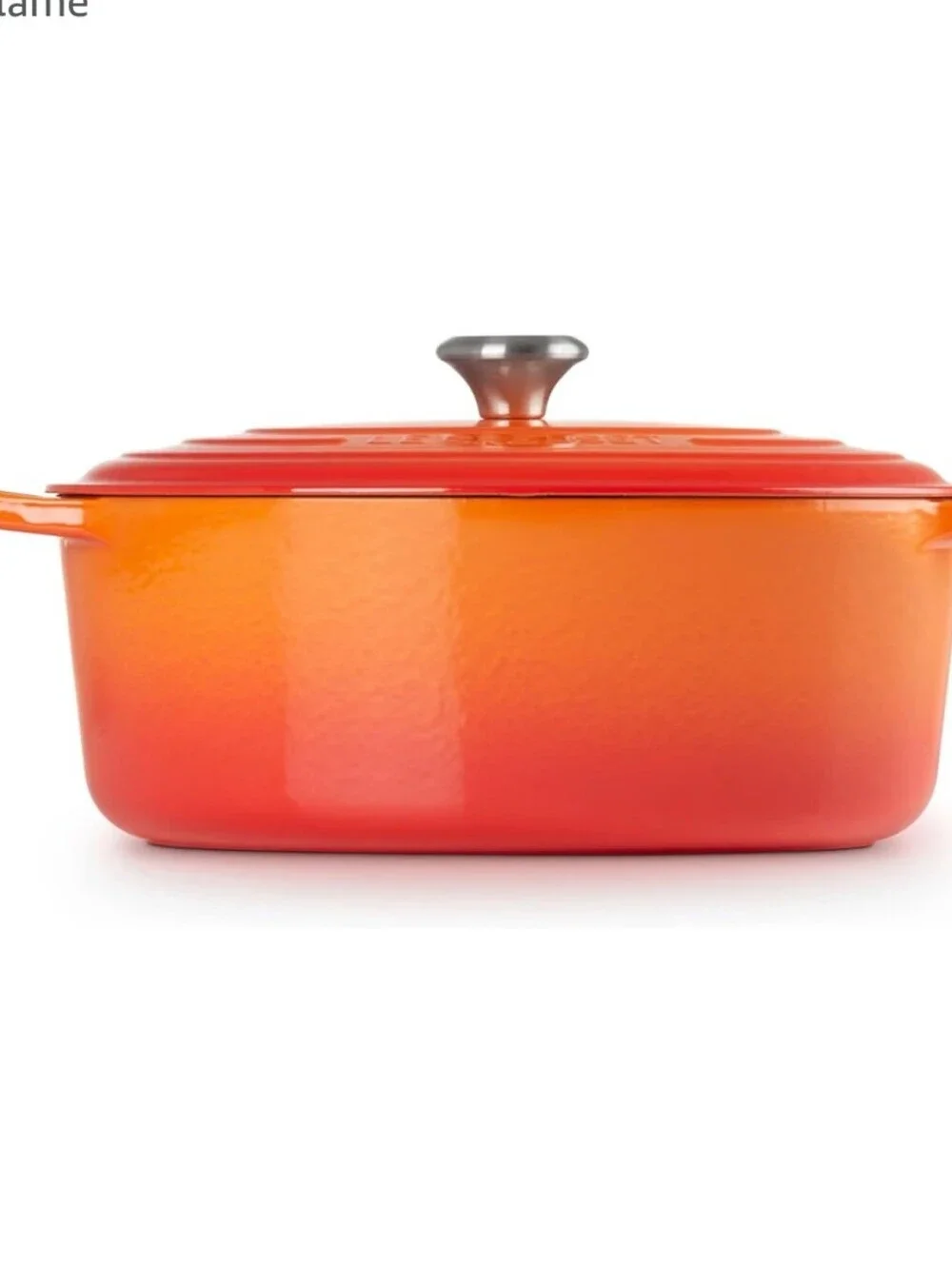 Le Creuset 8QT Enamel Cast Iron Oval Dutch Oven- Flame